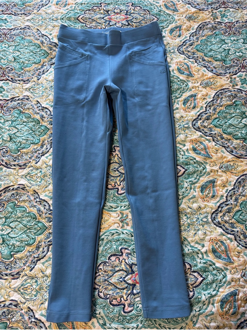 Betabrand Journey Skinny Dress Pant Yoga Pants Blue Size M